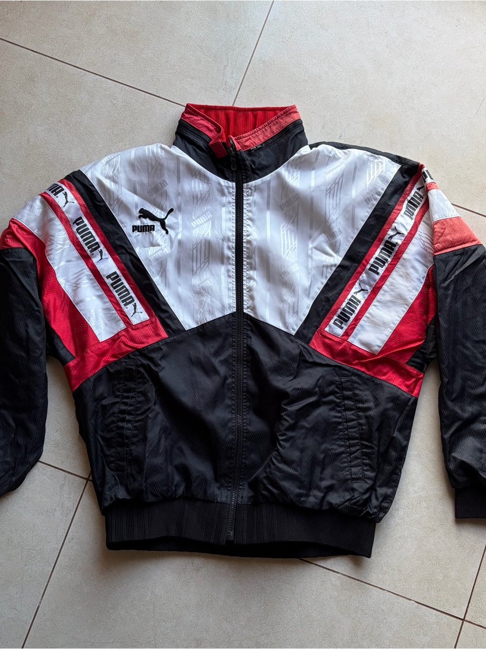 Vintage PUMA Men’s Black, White & Red Track Jacket